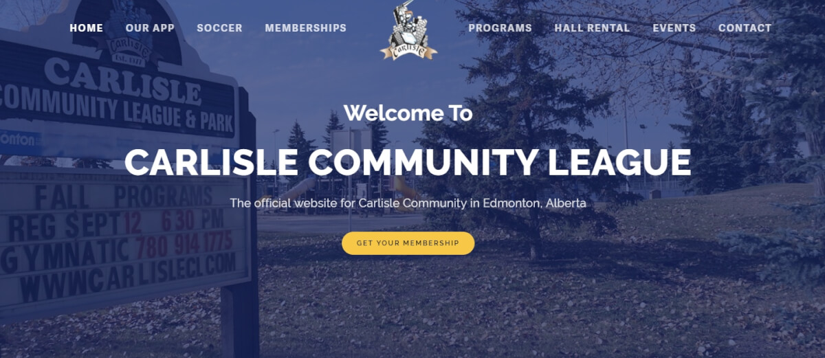 Image of the Carlisle Community League website.