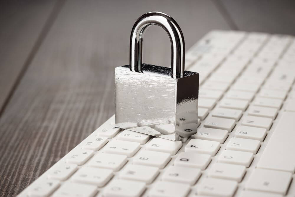 Image of a lock on a keyboard.