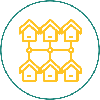 Icon image of houses linked together